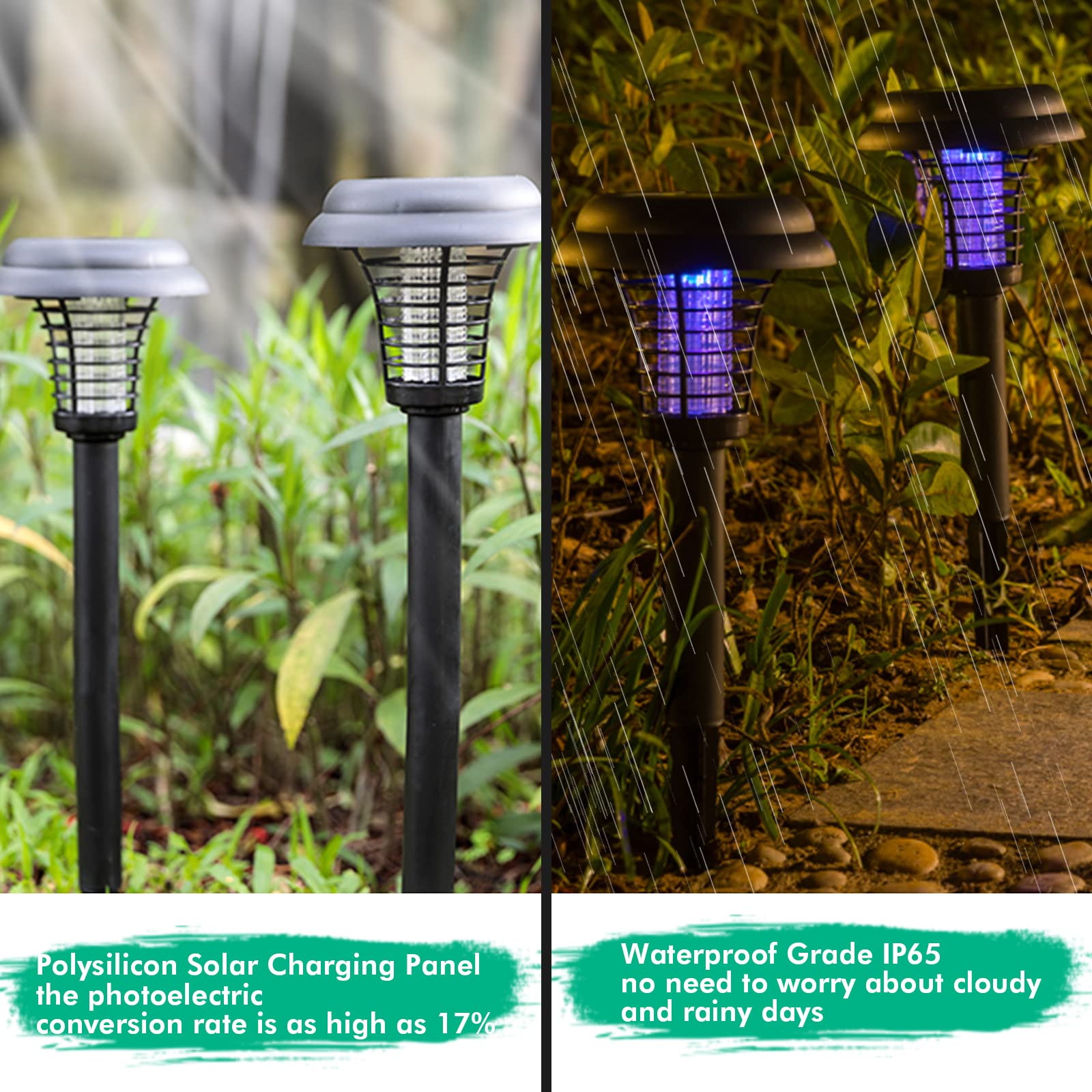 Solar Bug Zapper Lamp – Waterproof Mosquito Killer for Indoor & Outdoor Use