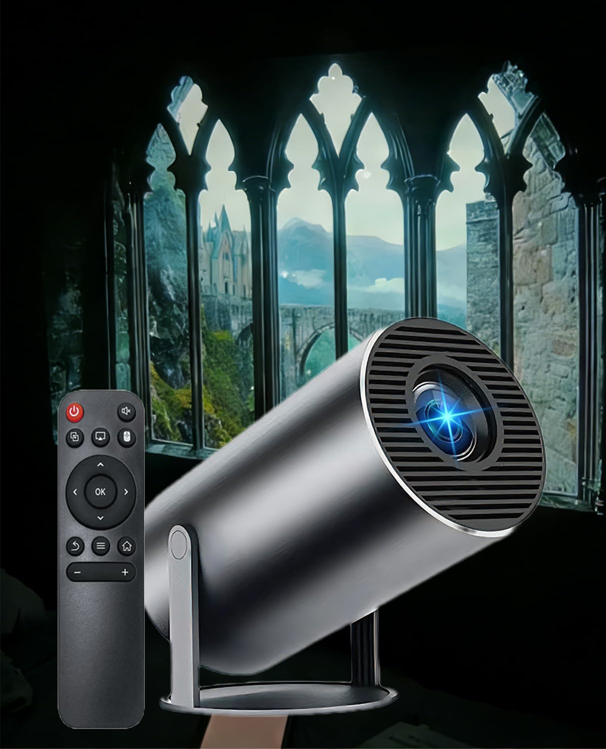 Smart Reading Projector – 210° Rotating Mini Projector with WiFi & Bluetooth