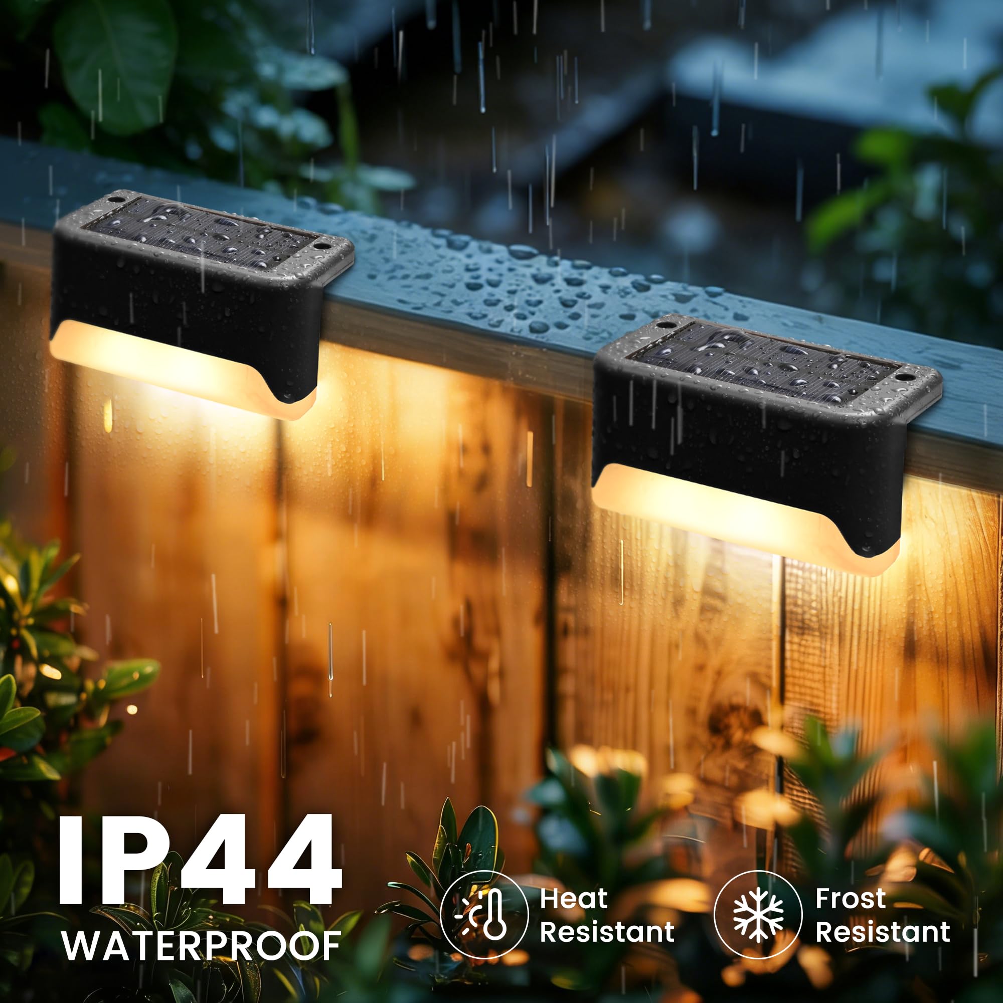 Solar Deck Lights – Waterproof RGB LED Fence & Step Lights for Outdoor Decor