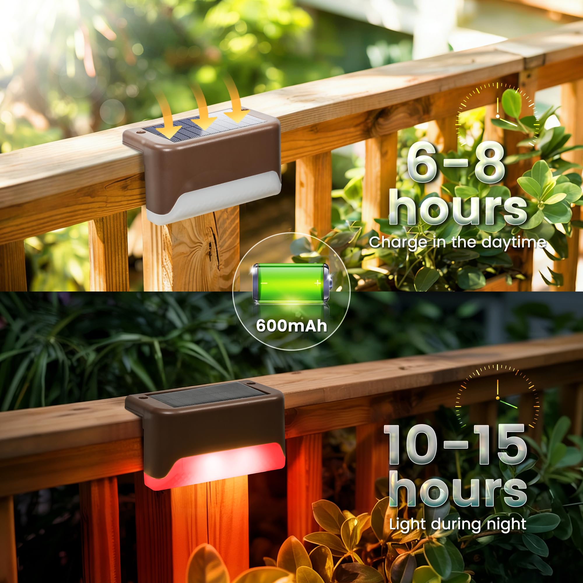 Solar Deck Lights – Waterproof RGB LED Fence & Step Lights for Outdoor Decor