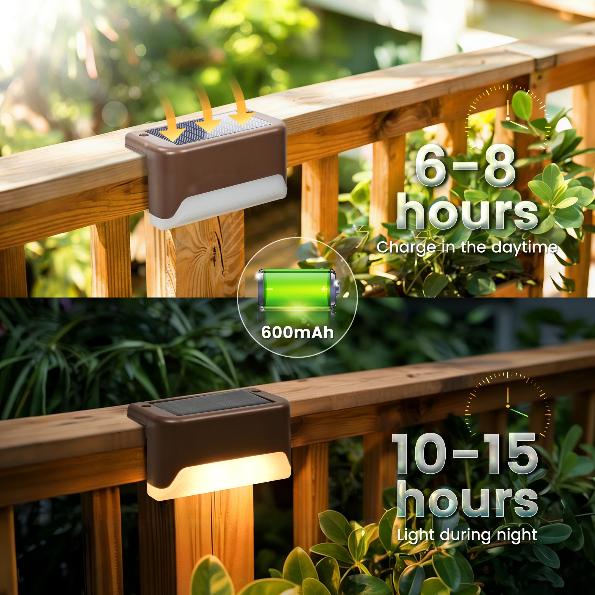 Solar Deck Lights – Waterproof RGB LED Fence & Step Lights for Outdoor Decor