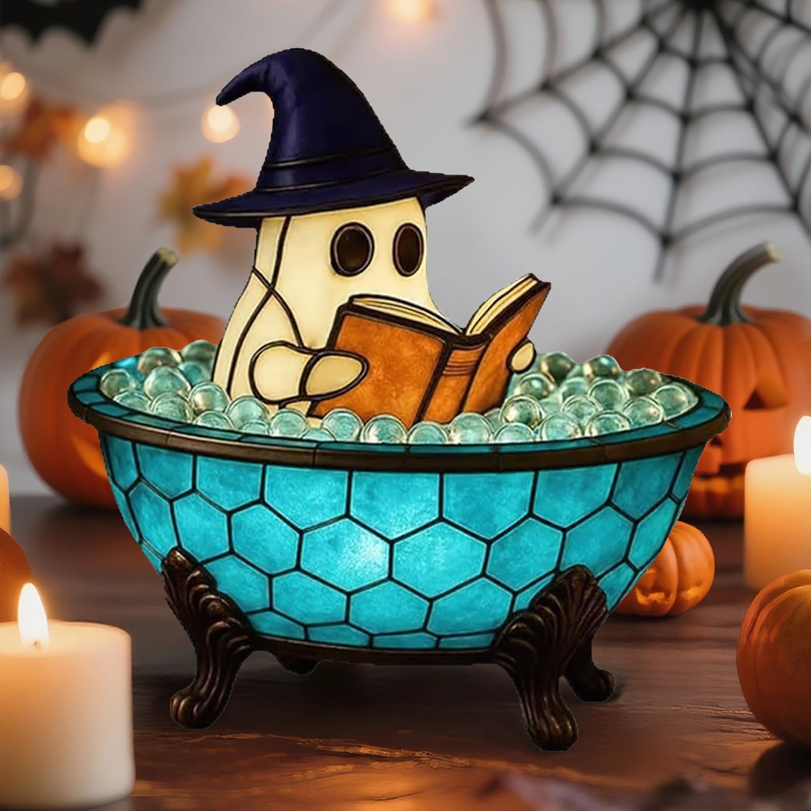 Halloween Ghost Bubble Bath Lamp 👻✨ – Cute Bathtub Ghost Night Light for Cozy Reading Corner & Home Décor
