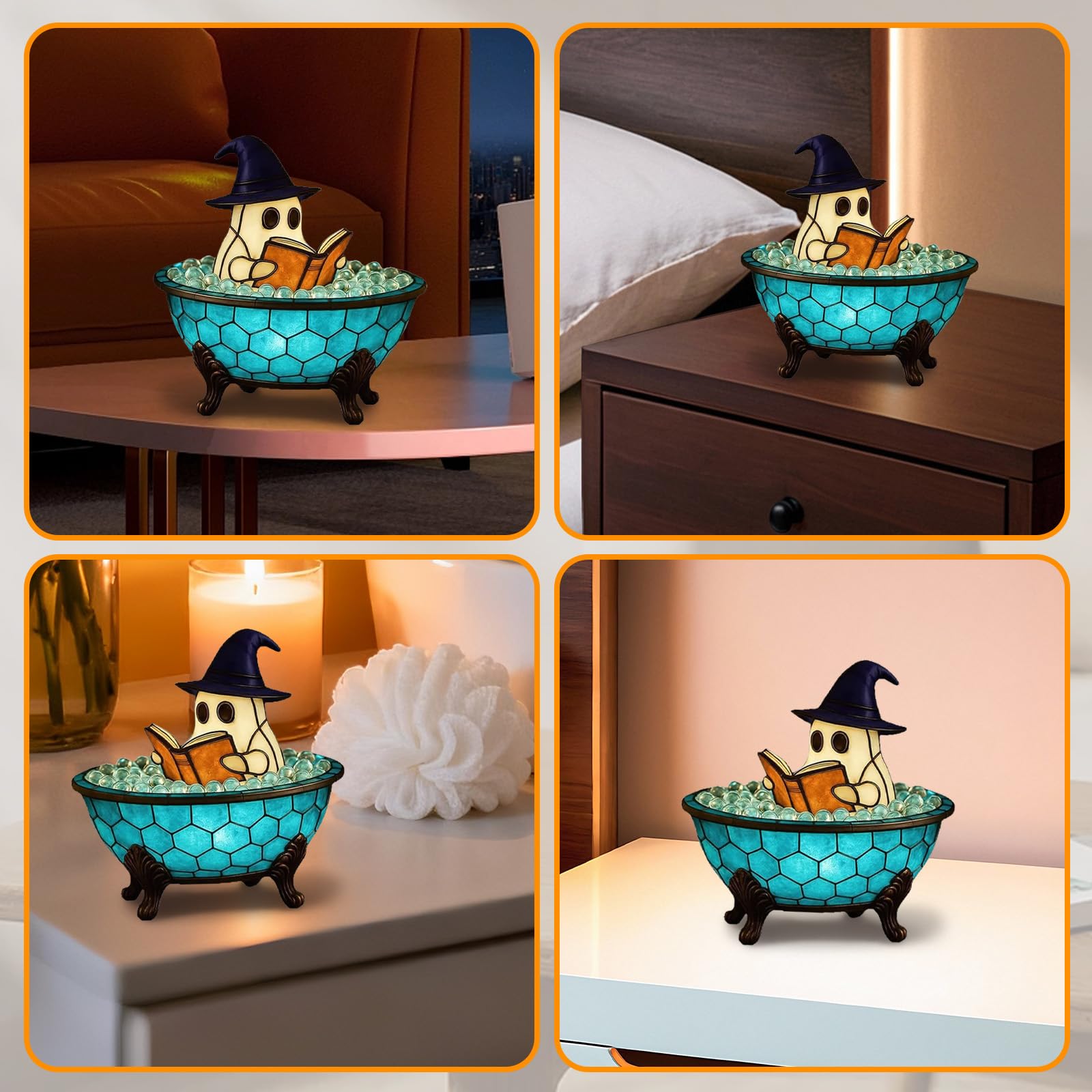 Halloween Ghost Bubble Bath Lamp 👻✨ – Cute Bathtub Ghost Night Light for Cozy Reading Corner & Home Décor