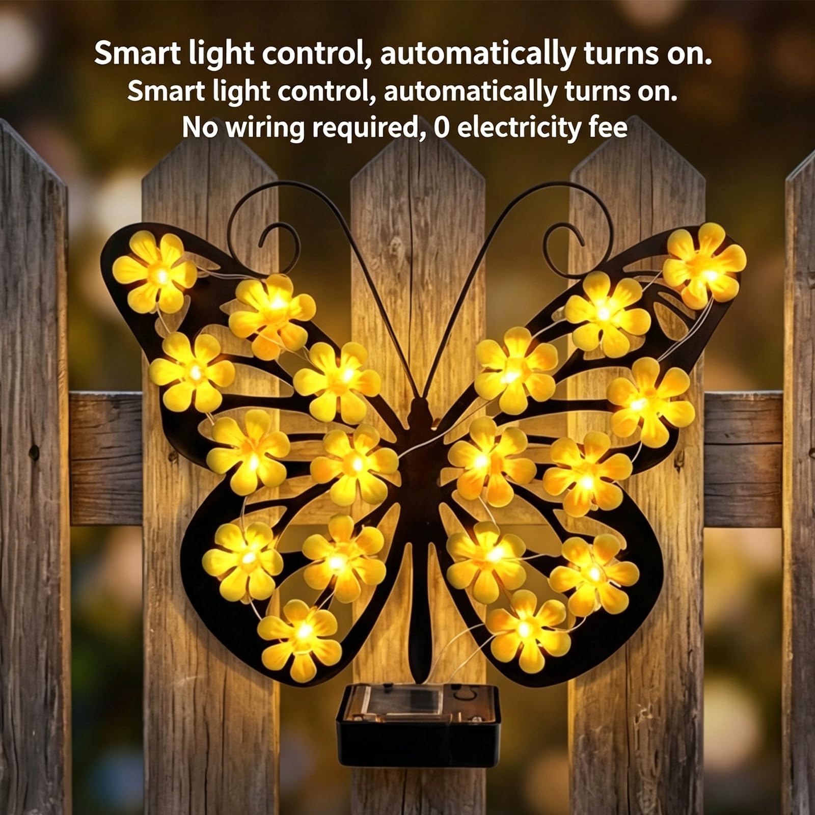 Solar Butterfly Shadow Projection Wall Light – Waterproof LED Garden Decor for Patio & Fence