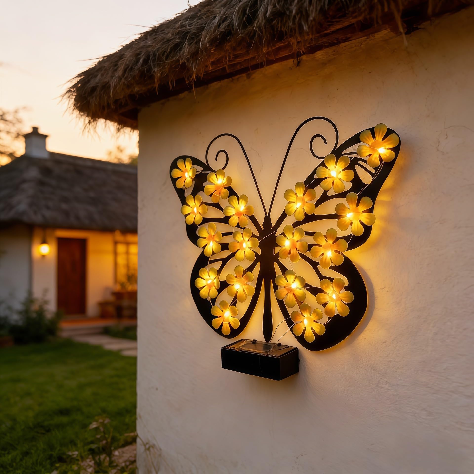 Solar Butterfly Shadow Projection Wall Light – Waterproof LED Garden Decor for Patio & Fence