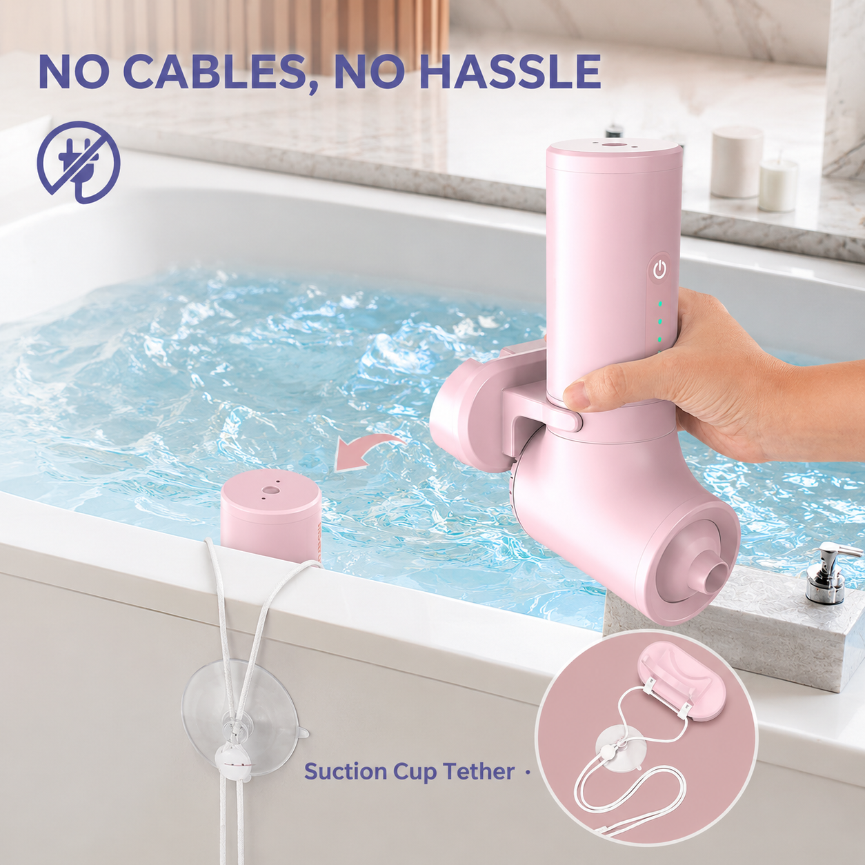 Portable Bath Jet Spa – Cordless Bubble Massage System for Relaxing Home Spa Baths