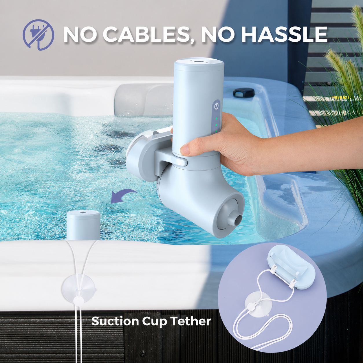 Portable Bath Jet Spa – Cordless Bubble Massage System for Relaxing Home Spa Baths