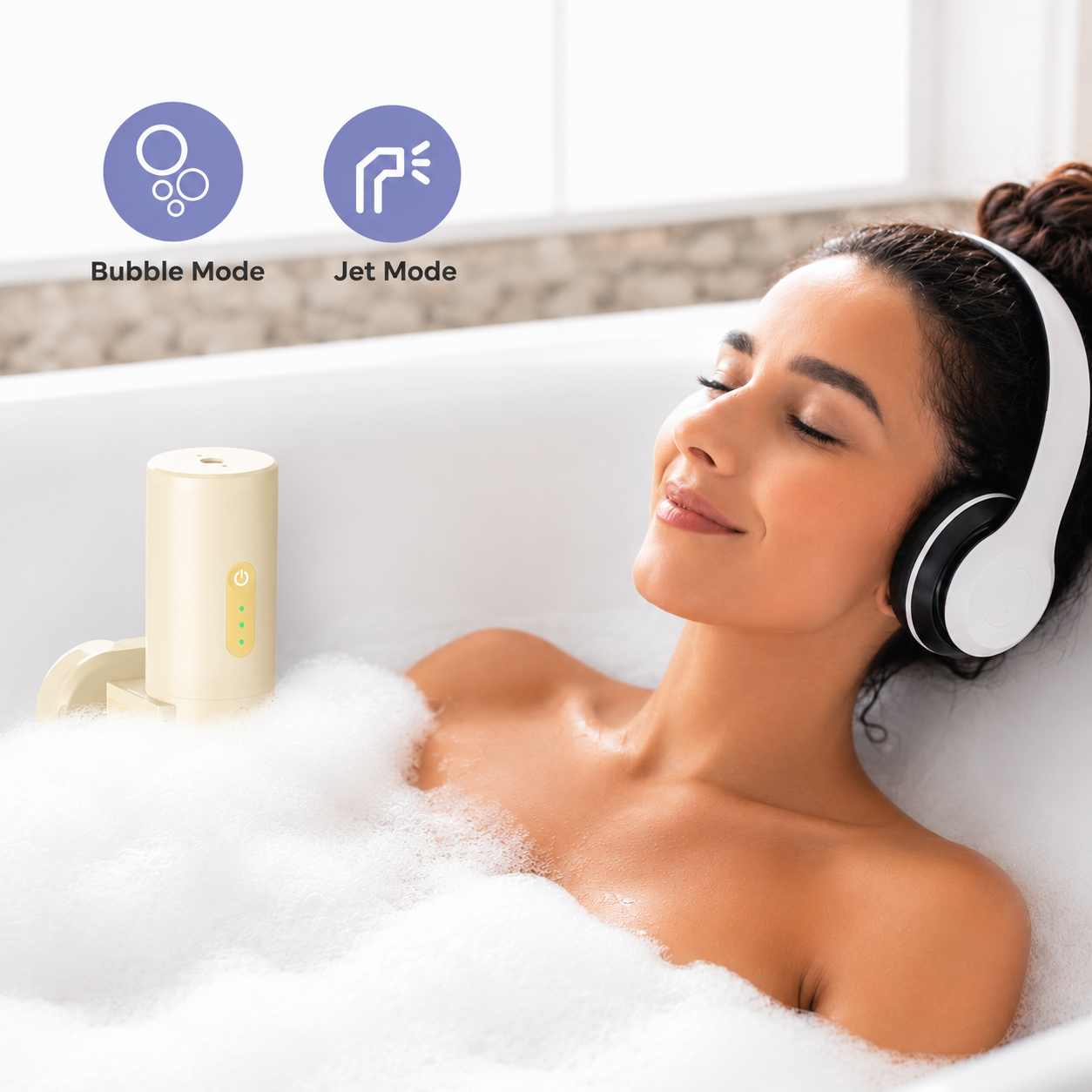 Portable Bath Jet Spa – Cordless Bubble Massage System for Relaxing Home Spa Baths