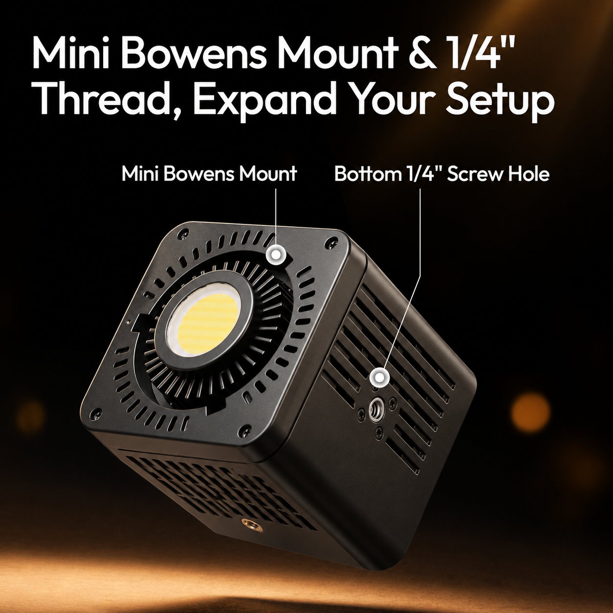 60W RGB Portable COB Video Light – Rechargeable Mini Bowens LED Photography Light with 20 FX Effects, 2500K–6500K & CRI95+