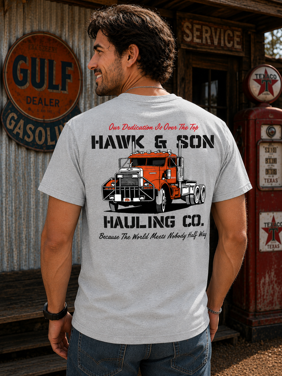 Classic American Truck Driver Graphic T-Shirt – Vintage Big Rig Tee