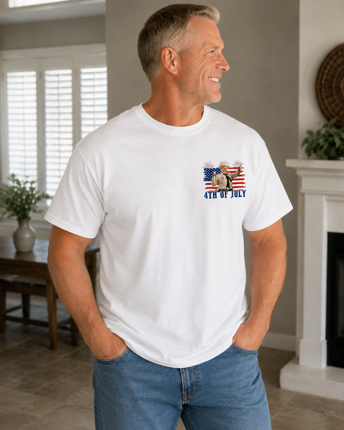 "Happy 4th of July To All You Sumbitches" Patriotic Graphic T-Shirt