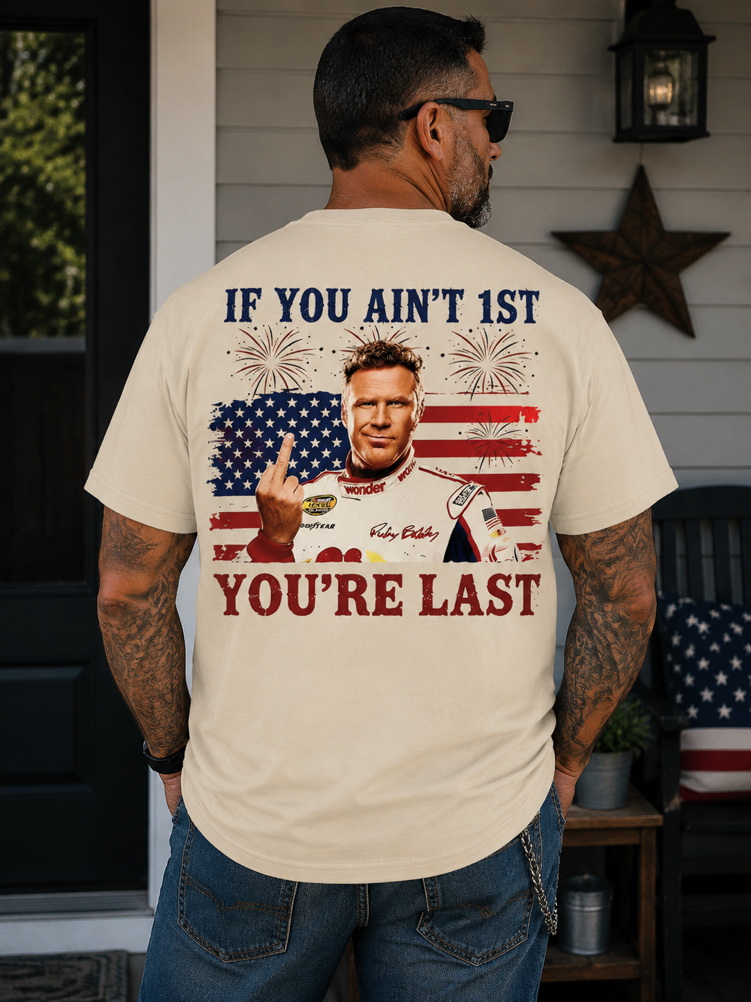If You Ain't First You're Last Vintage Racing Graphic T-Shirt