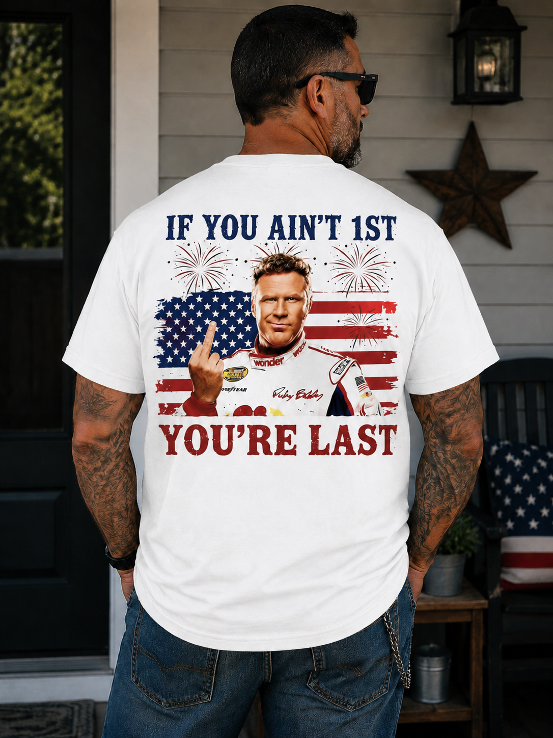 If You Ain't First You're Last Vintage Racing Graphic T-Shirt