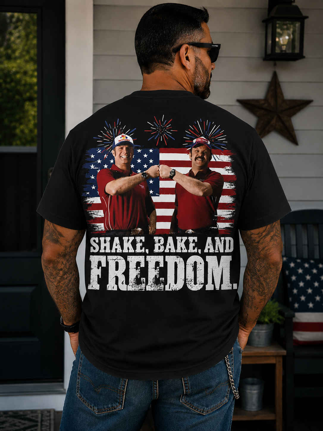 Victory Fist Racing Graphic T-Shirt – Bold Patriotic Humor Tee