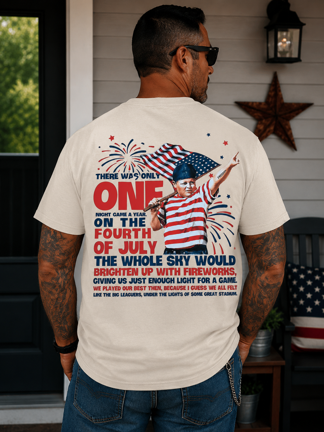 Fourth of July Baseball Memories Graphic T-Shirt – Vintage Americana Tee