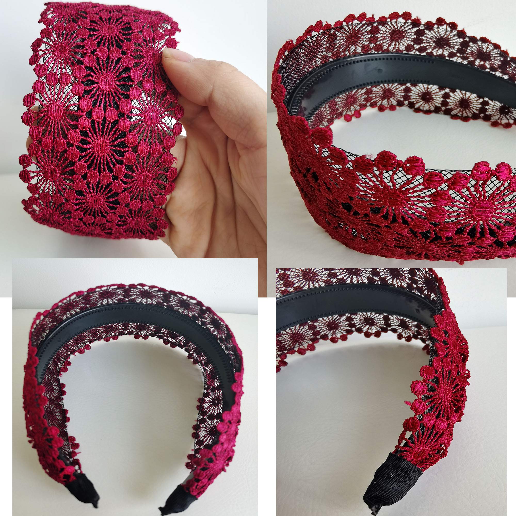 Fashion Wide Lace Headbands for Women – Elegant Non-Slip Stretch Hairbands for Everyday Hairstyles