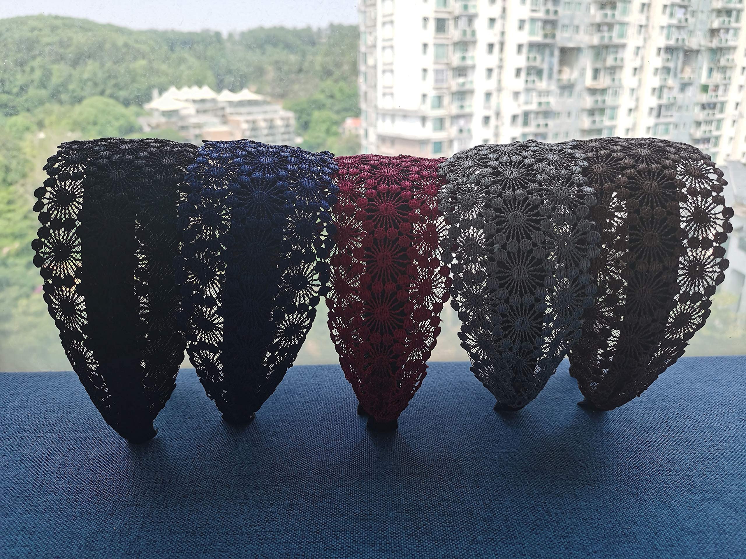 Fashion Wide Lace Headbands for Women – Elegant Non-Slip Stretch Hairbands for Everyday Hairstyles