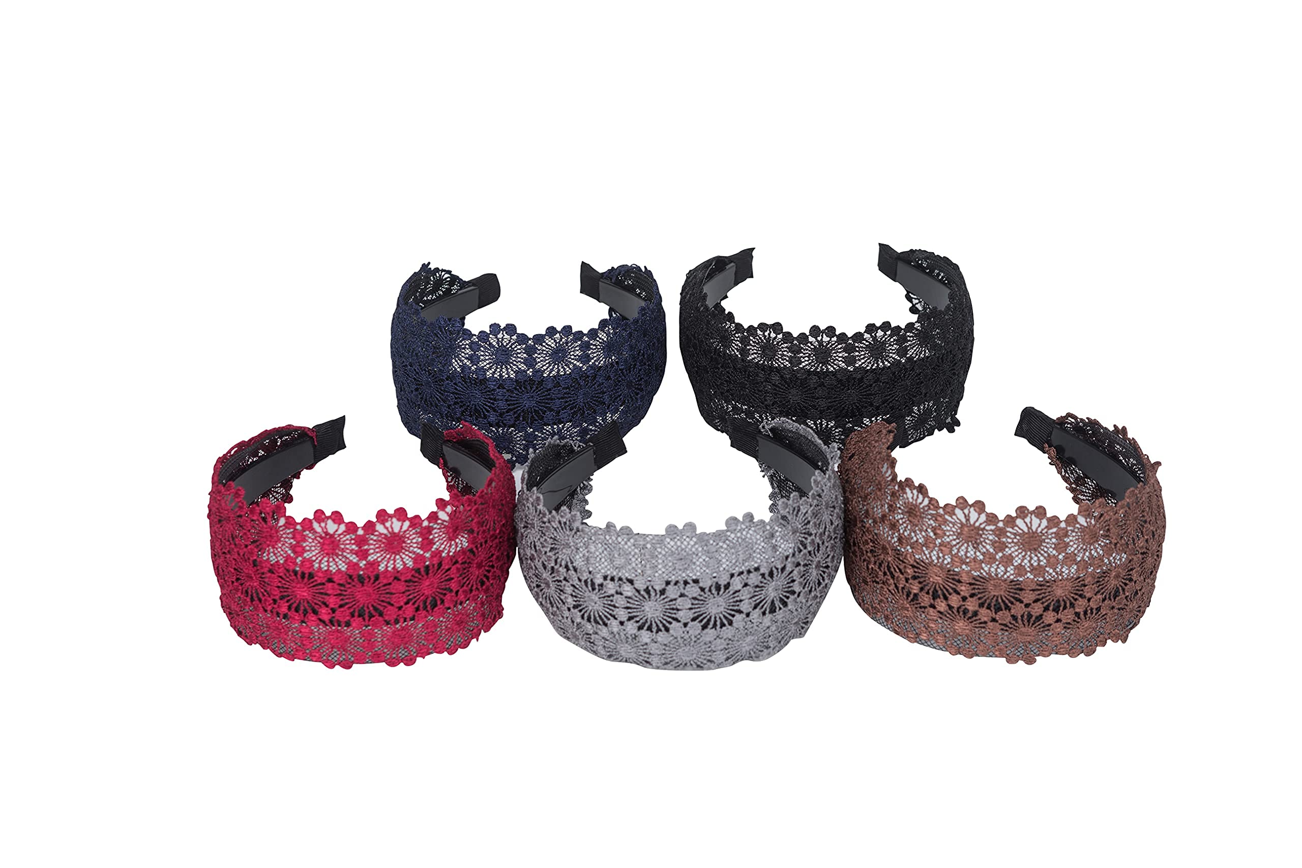 Fashion Wide Lace Headbands for Women – Elegant Non-Slip Stretch Hairbands for Everyday Hairstyles