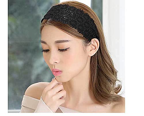 Fashion Wide Lace Headbands for Women – Elegant Non-Slip Stretch Hairbands for Everyday Hairstyles