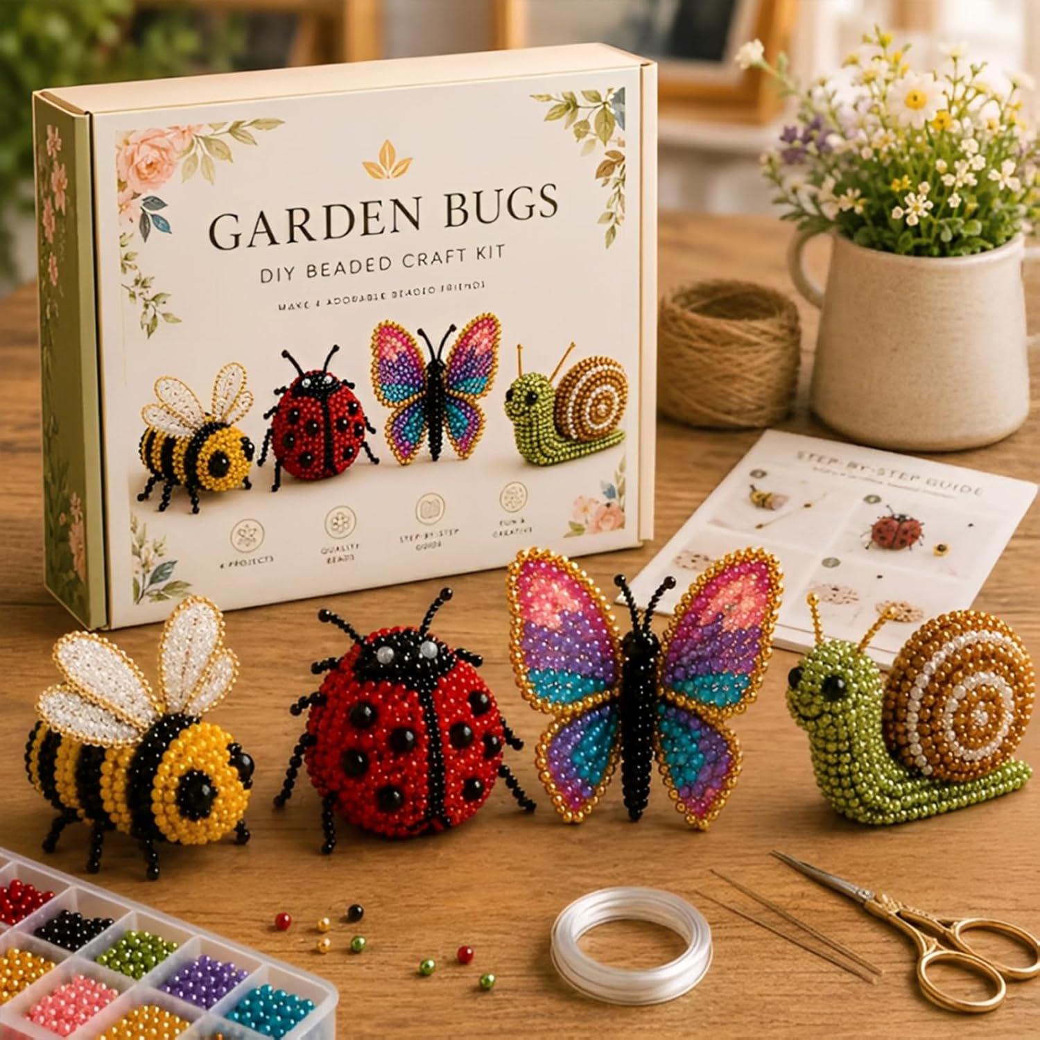 3D Beaded Animal DIY Craft Kit – Mini Beading Set for Adults & Beginners to Create Cute Handmade Animals
