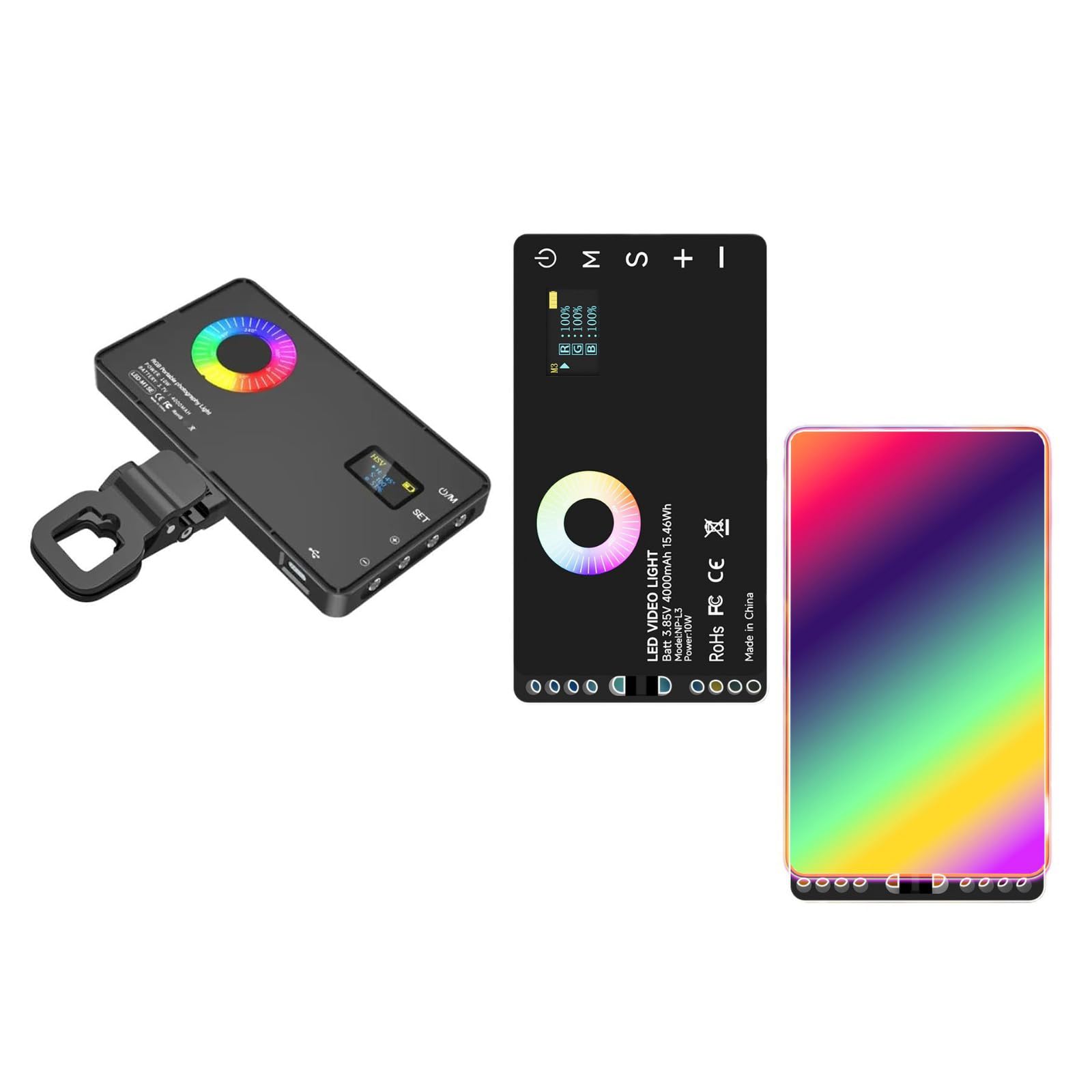 Portable RGB Selfie Light – Rechargeable Dimmable LED Video Panel with Phone Clip for TikTok, Streaming & Content Creation