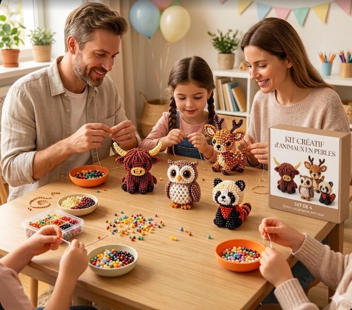 3D Animal Beading DIY Kit – Beginner-Friendly Bead Craft Set for Creating Cute Handmade Figures
