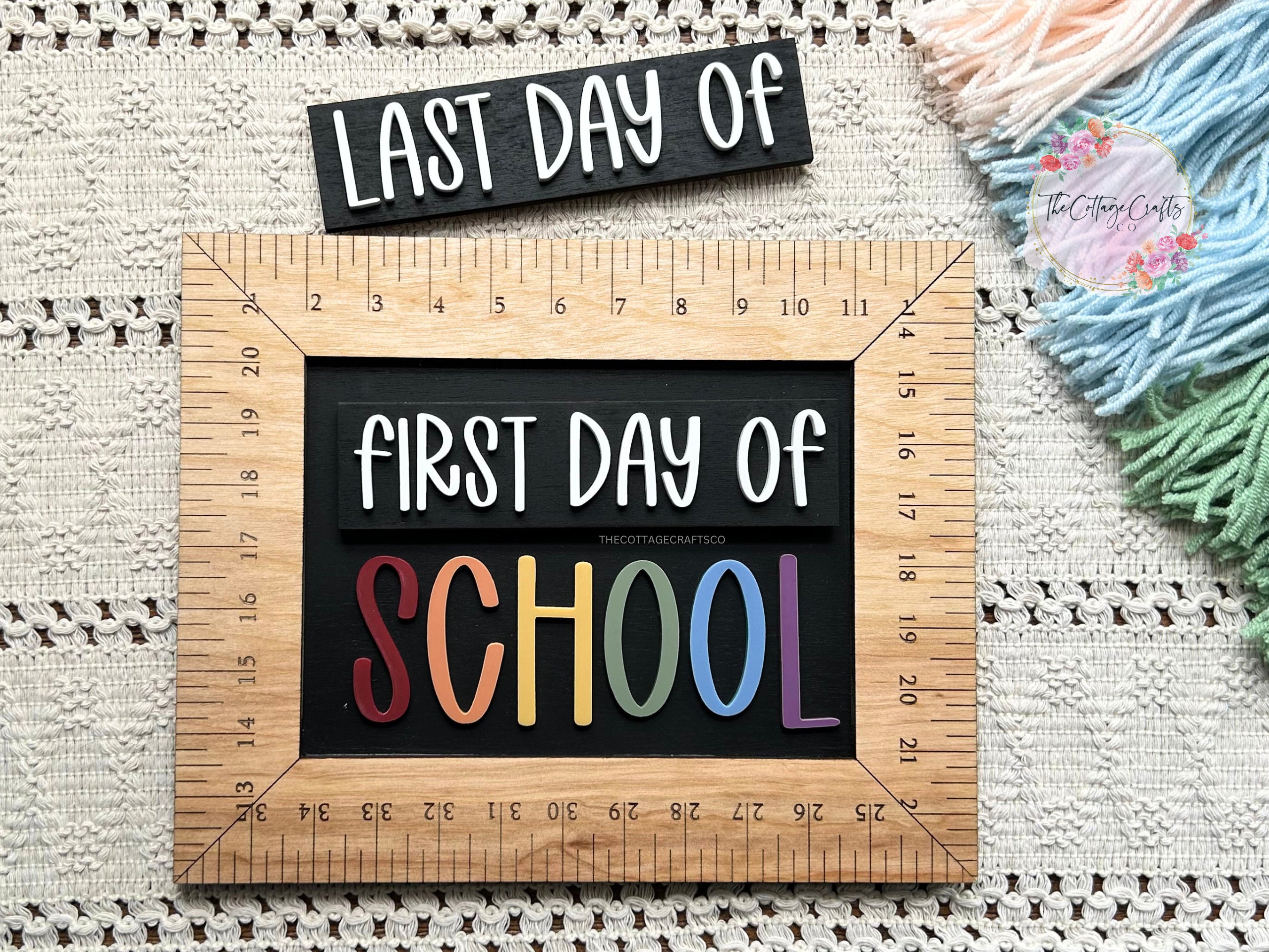 Reusable First & Last Day of School Sign – Interchangeable Back to School Photo Prop for Kids