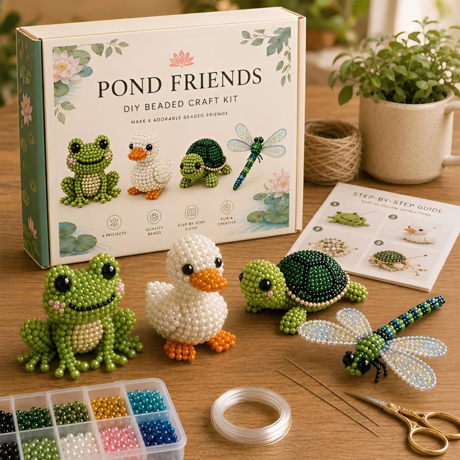 3D Beaded Animal DIY Craft Kit – Mini Beading Set for Adults & Beginners to Create Cute Handmade Animals