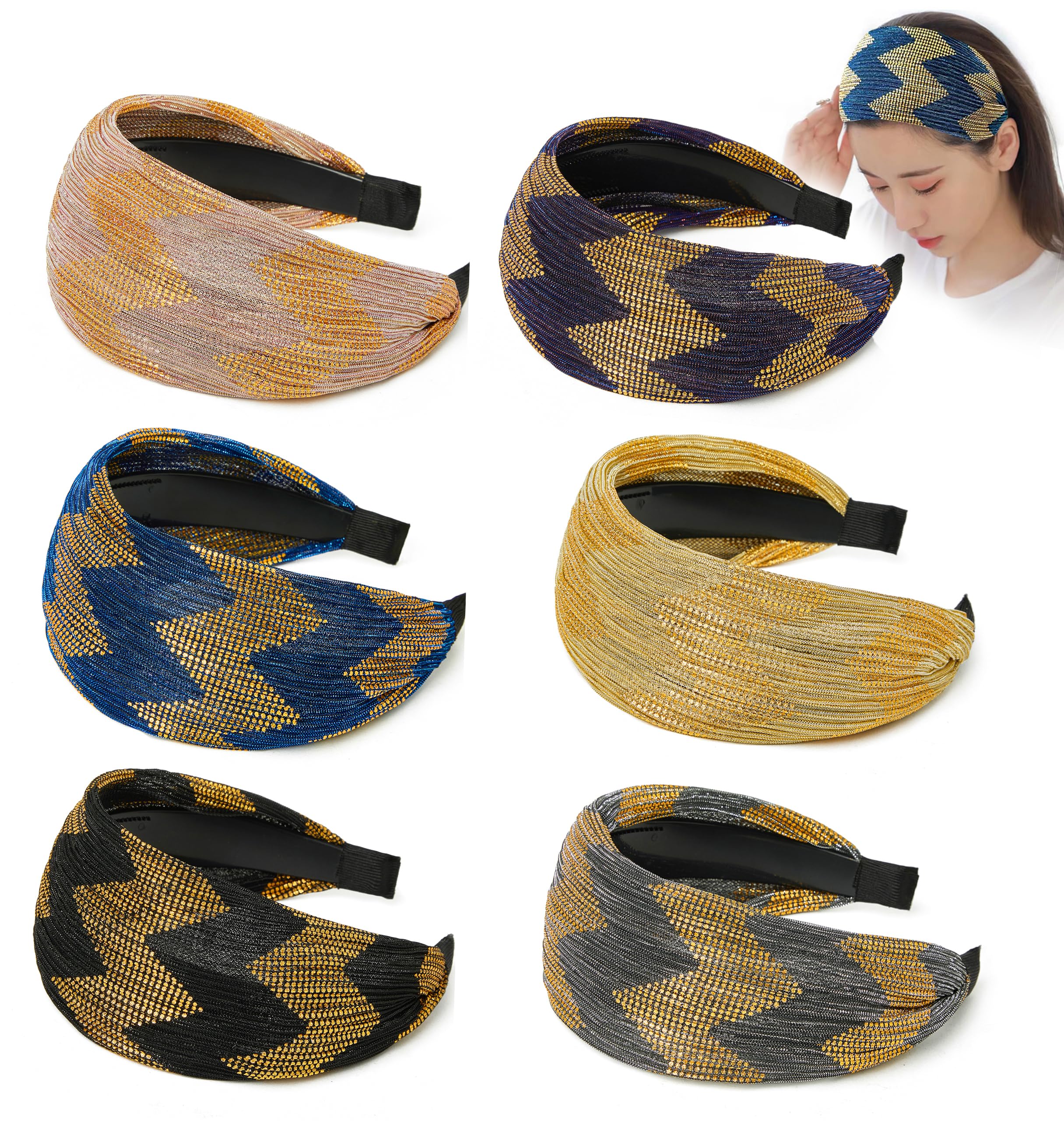 Fashion Wide Lace Headbands for Women – Elegant Non-Slip Stretch Hairbands for Everyday Hairstyles