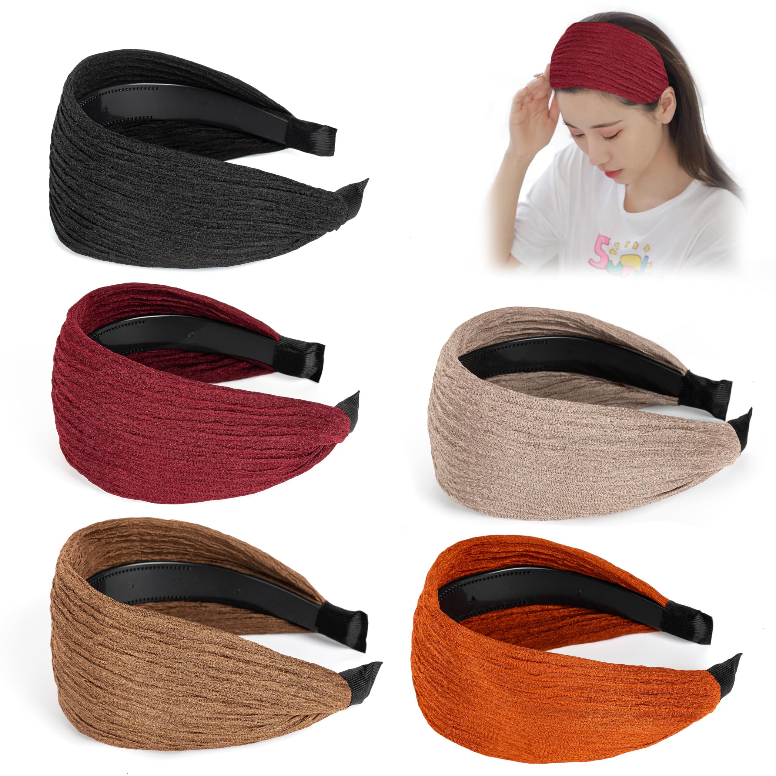 Fashion Wide Lace Headbands for Women – Elegant Non-Slip Stretch Hairbands for Everyday Hairstyles