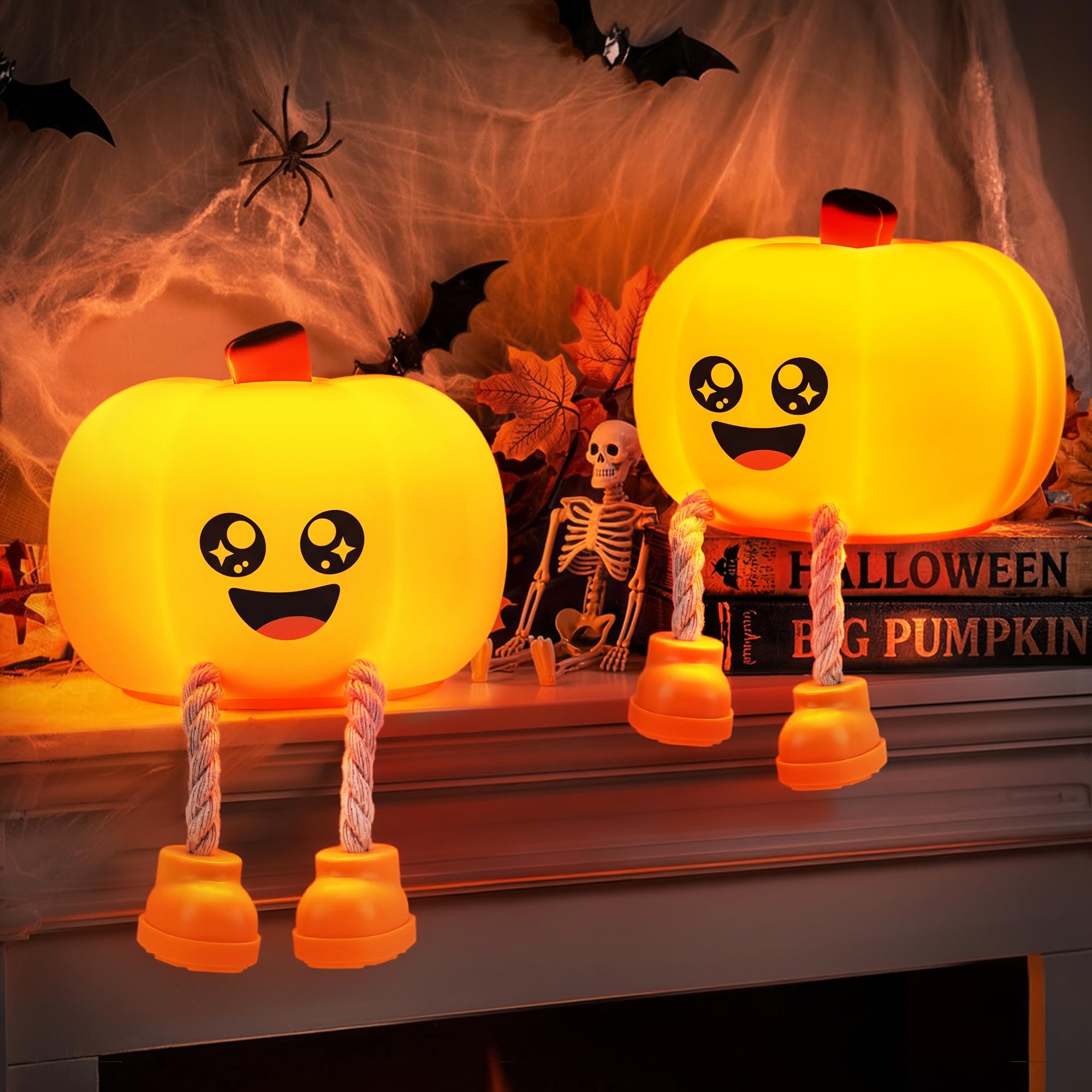 Cute Ghost Night Light – Rechargeable Dimmable Halloween Silicone Lamp with Tap Control for Bedroom & Nursery Decor