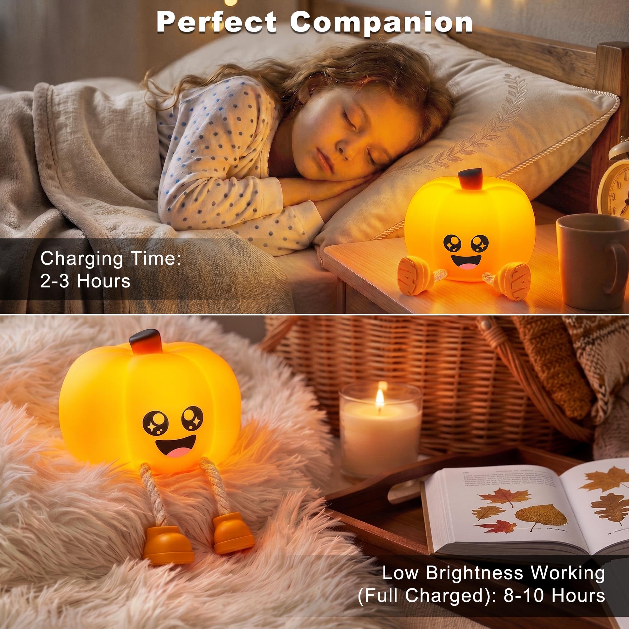 Cute Ghost Night Light – Rechargeable Dimmable Halloween Silicone Lamp with Tap Control for Bedroom & Nursery Decor