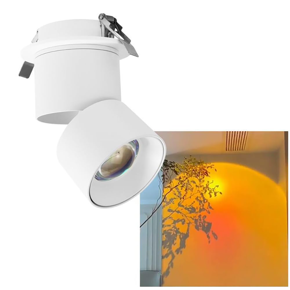 Sunset Ceiling Spotlight – 10W LED Adjustable Mood Lamp for Bedroom, Indoor Picture Lighting & Rotating Accent Decor