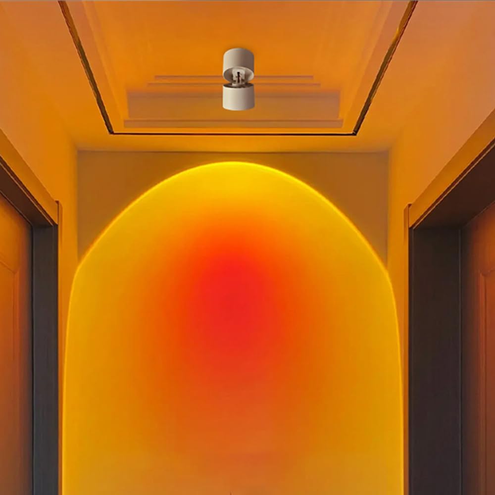 Sunset Ceiling Spotlight – 10W LED Adjustable Mood Lamp for Bedroom, Indoor Picture Lighting & Rotating Accent Decor