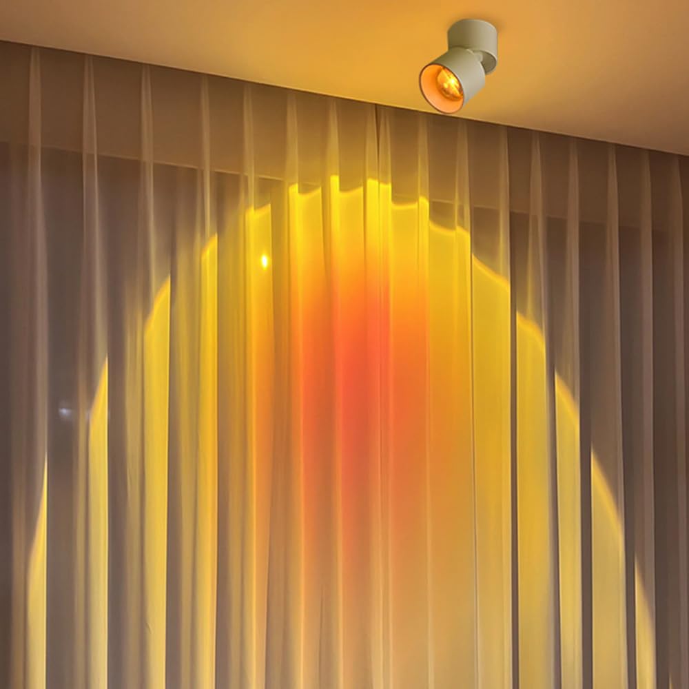 Sunset Ceiling Spotlight – 10W LED Adjustable Mood Lamp for Bedroom, Indoor Picture Lighting & Rotating Accent Decor