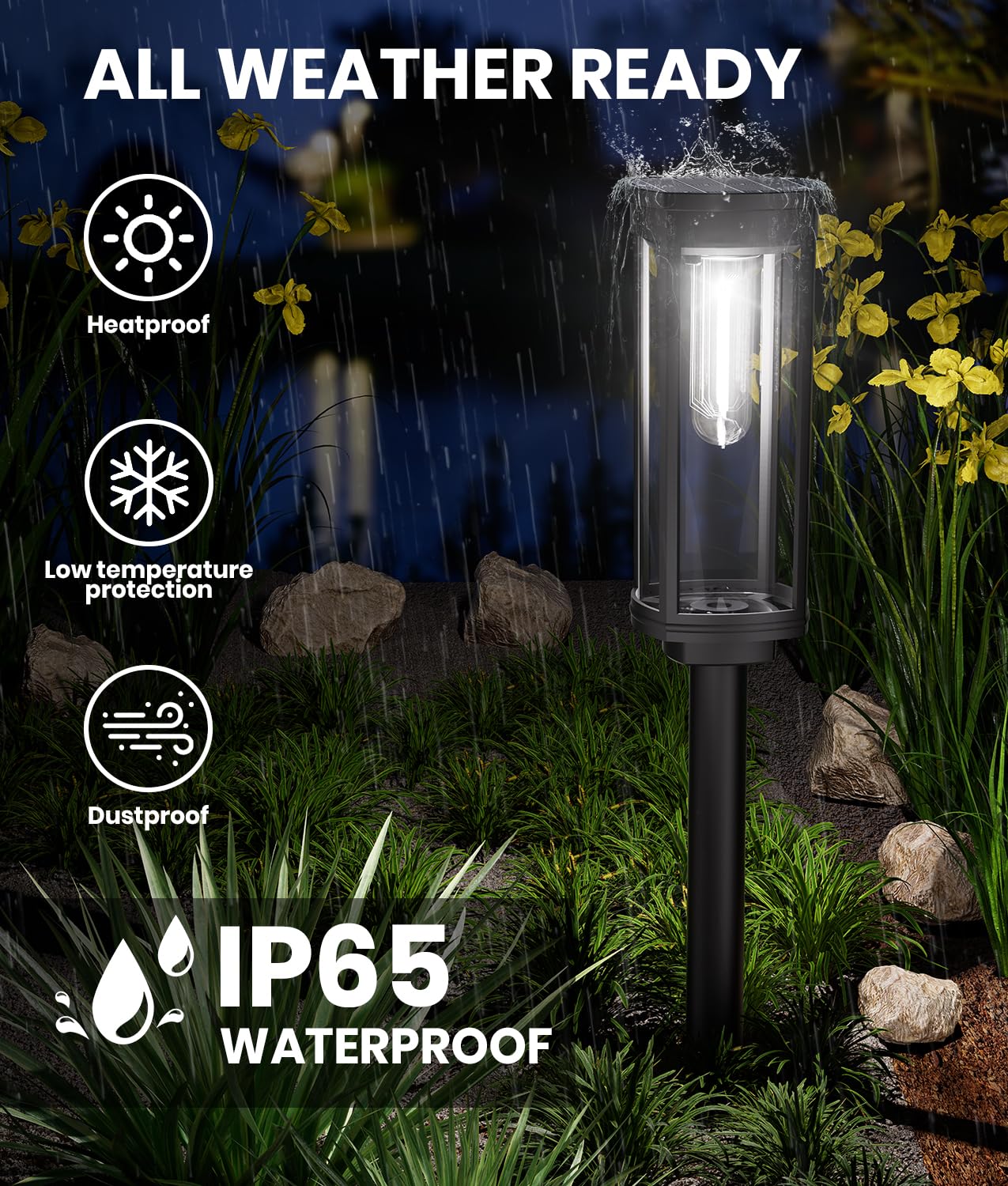 Solar Pathway Lights – Waterproof Warm White LED Garden & Walkway Lights