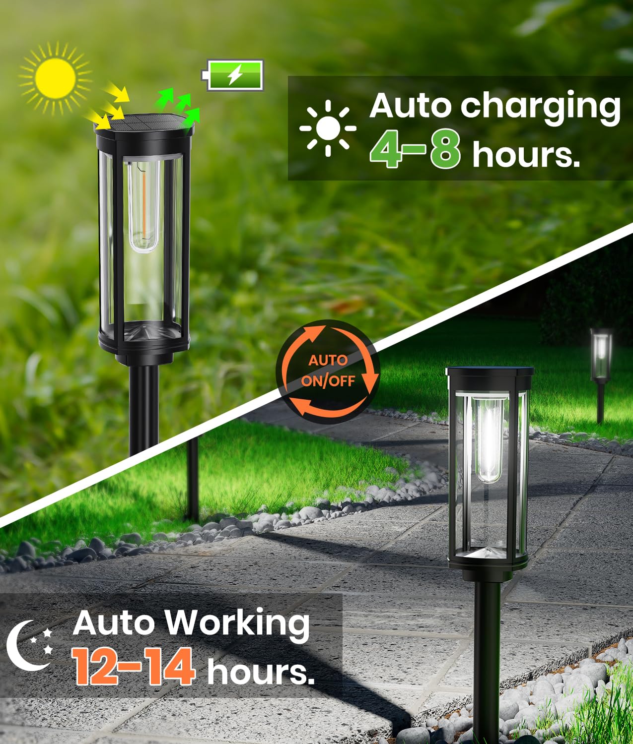 Solar Pathway Lights – Waterproof Warm White LED Garden & Walkway Lights