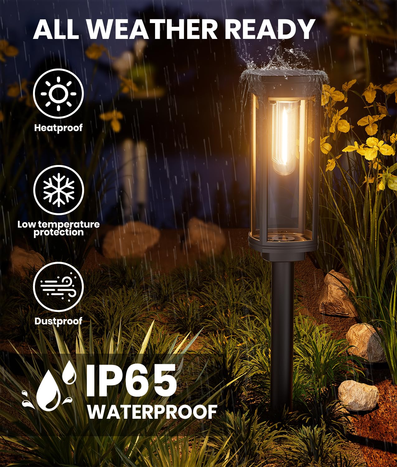 Solar Pathway Lights – Waterproof Warm White LED Garden & Walkway Lights