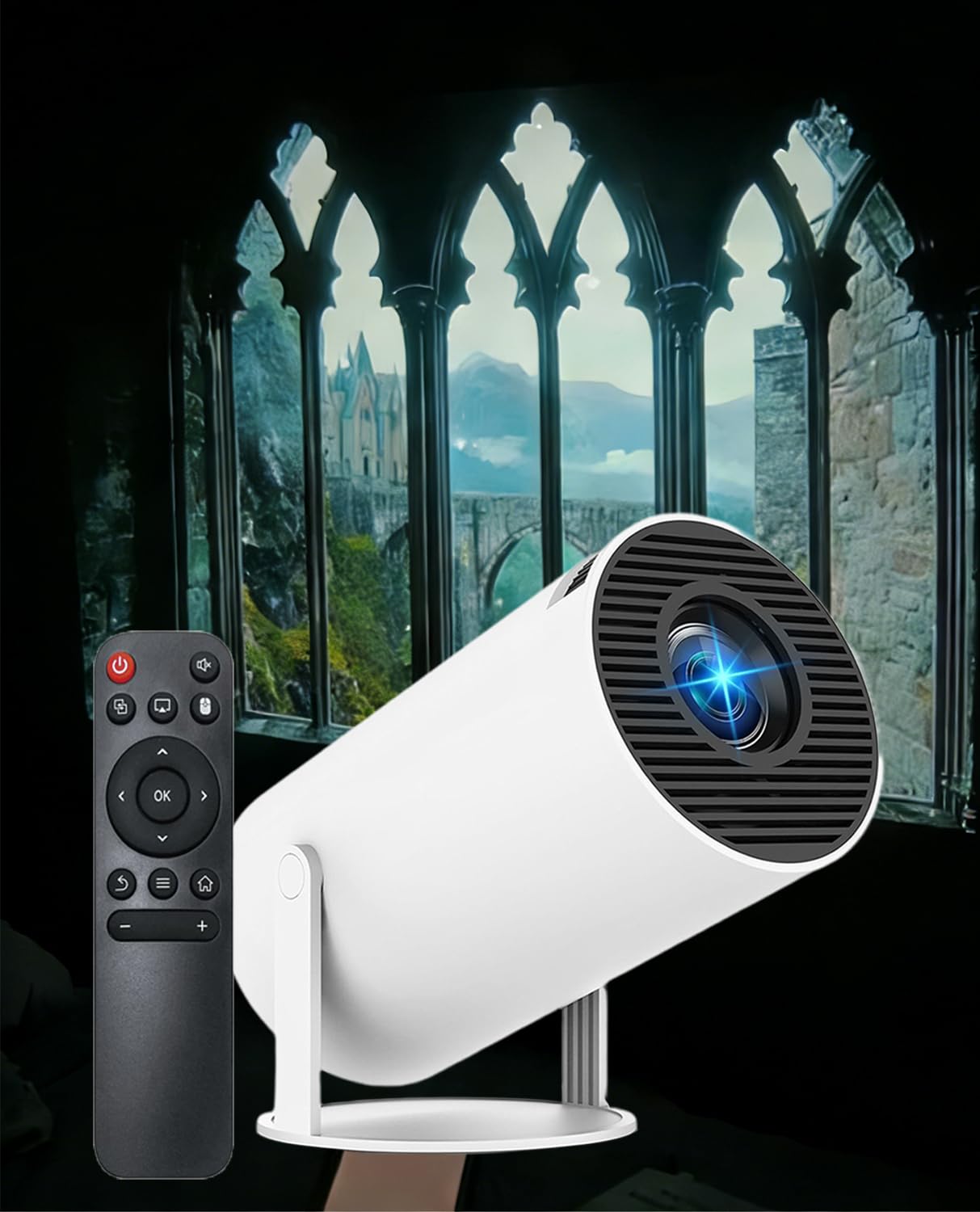 Smart Reading Projector – 210° Rotating Mini Projector with WiFi & Bluetooth