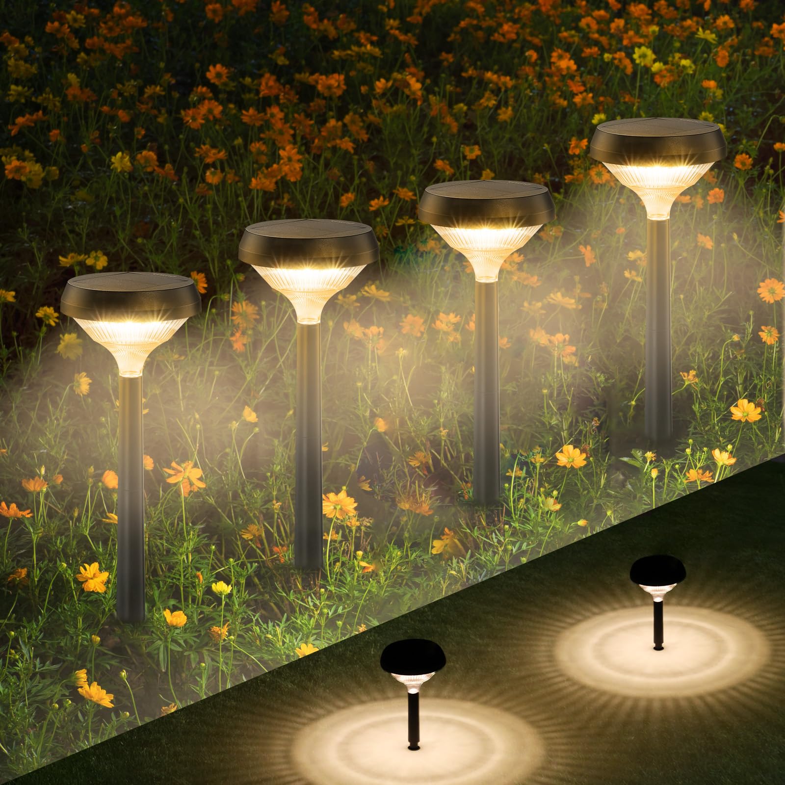 Solar Pathway Lights – Waterproof Warm White LED Garden & Walkway Lights