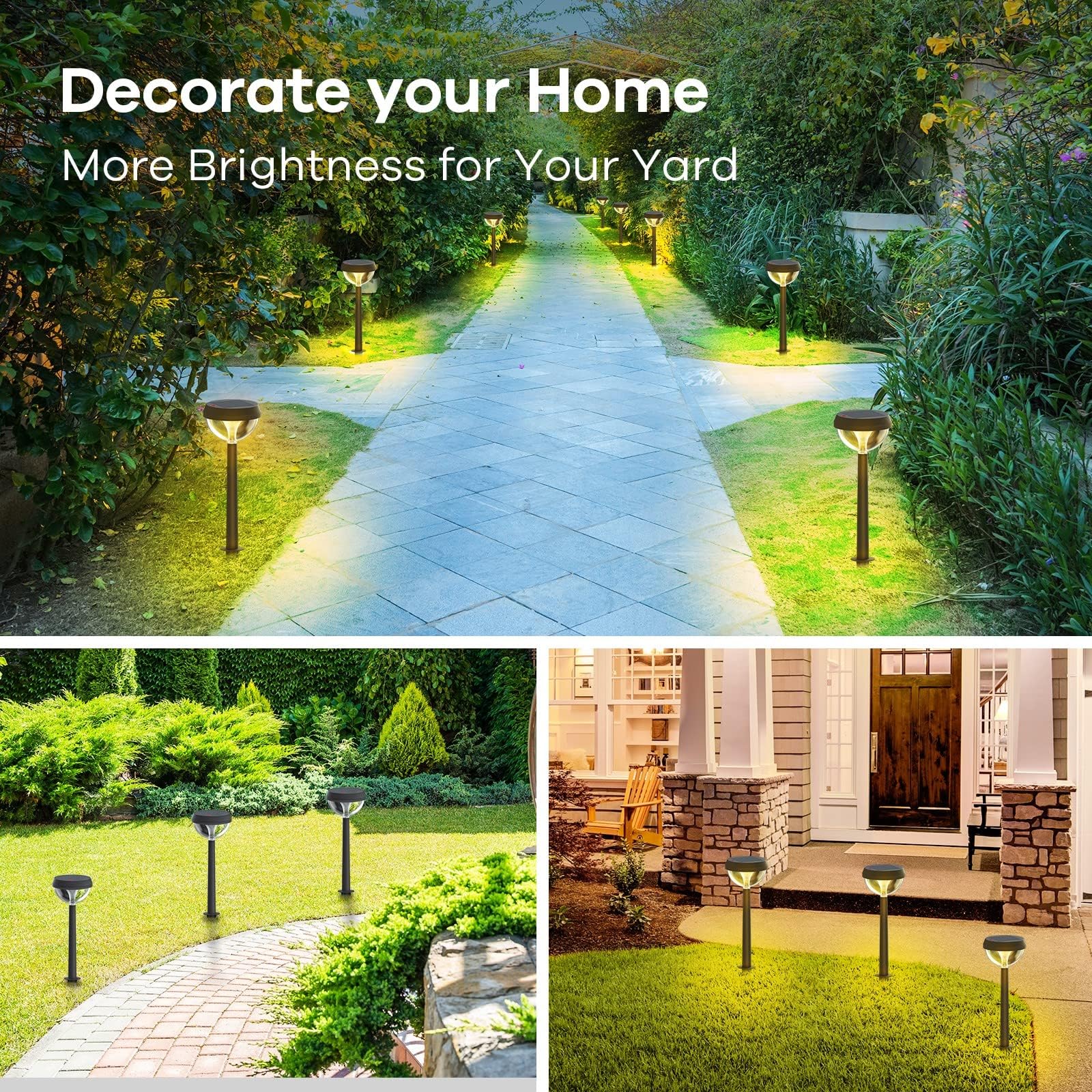 Solar Pathway Lights – Waterproof Warm White LED Garden & Walkway Lights