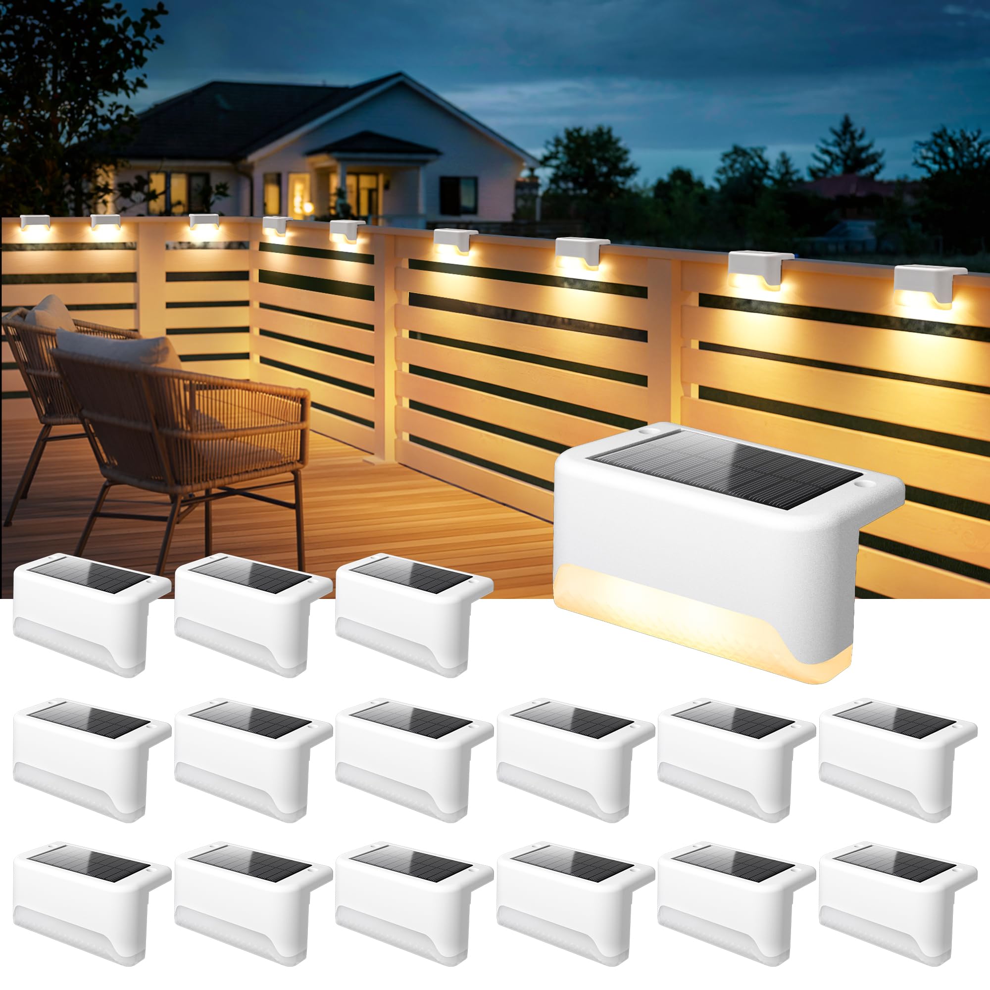 Solar Deck Lights – Waterproof RGB LED Fence & Step Lights for Outdoor Decor