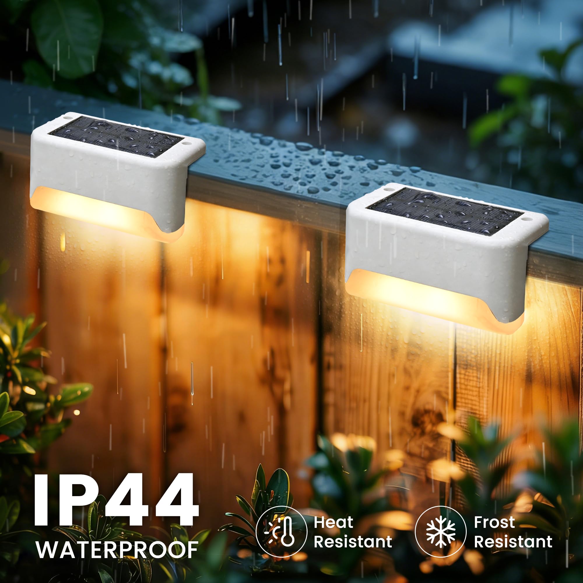 Solar Deck Lights – Waterproof RGB LED Fence & Step Lights for Outdoor Decor