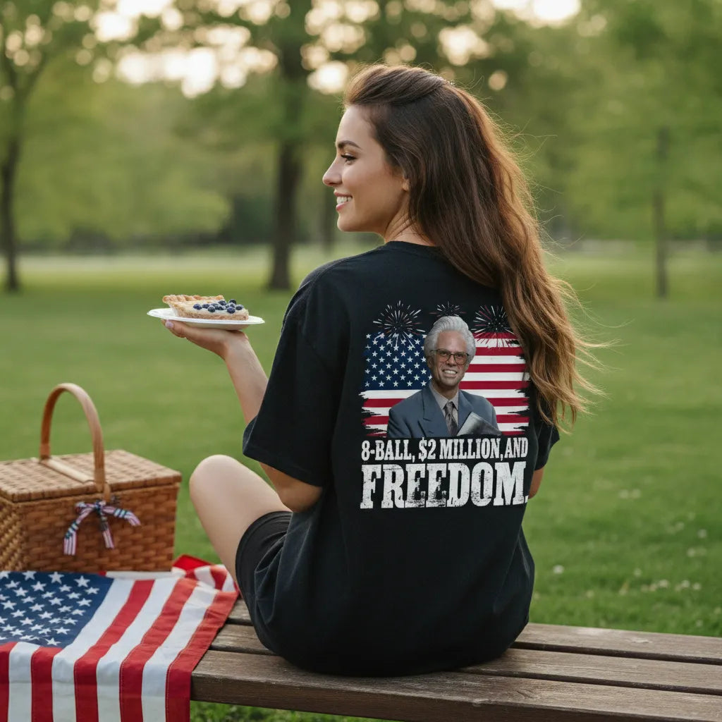 Baby Billy 4th of July 8-Ball And 2 Million Shirt Righteous Gemstones Patriotic USA Flag Tee Funny Party Tee