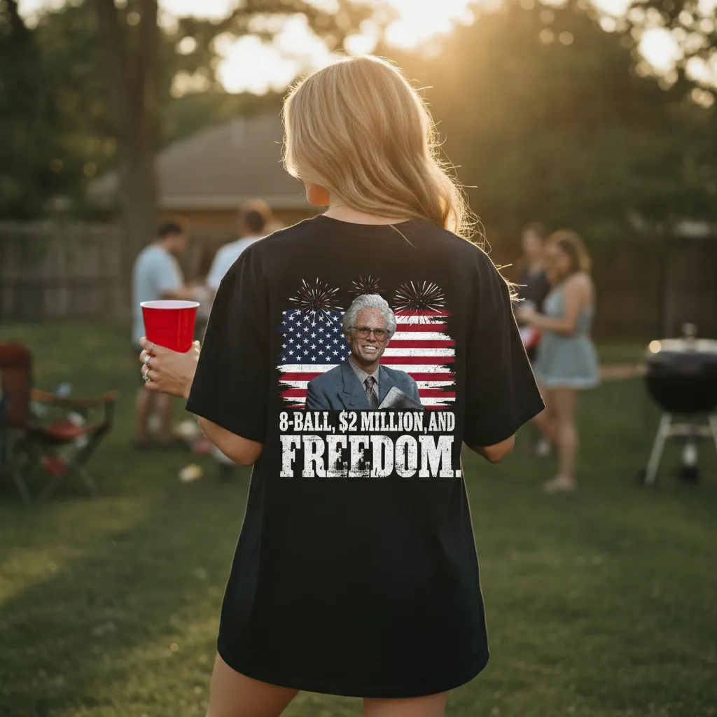 Baby Billy 4th of July 8-Ball And 2 Million Shirt Righteous Gemstones Patriotic USA Flag Tee Funny Party Tee
