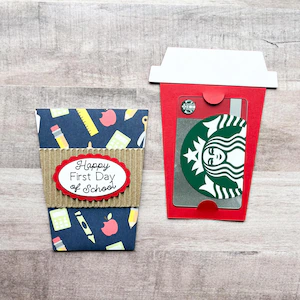 Back to School Gift Card Holder, Coffee Cup Gift Card Holder, First Day Of School Gift, Teacher Gift