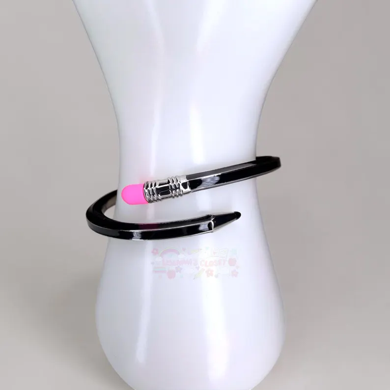 Back To Shcool - Pencil Bangle Bracelet, Teacher Accessory, Colorful Metal Jewelry