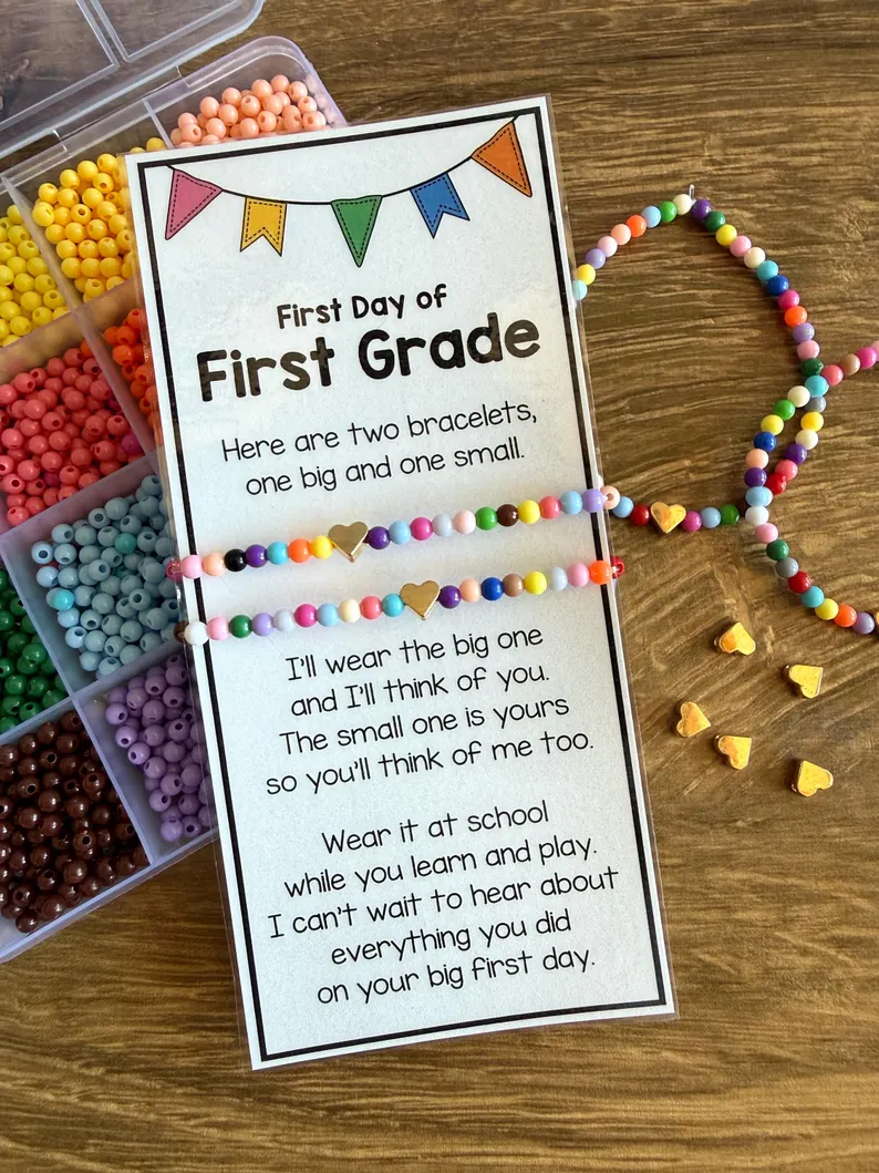 First Day of School Bracelets | Kids Keepsake Gift, Back to School Reminder