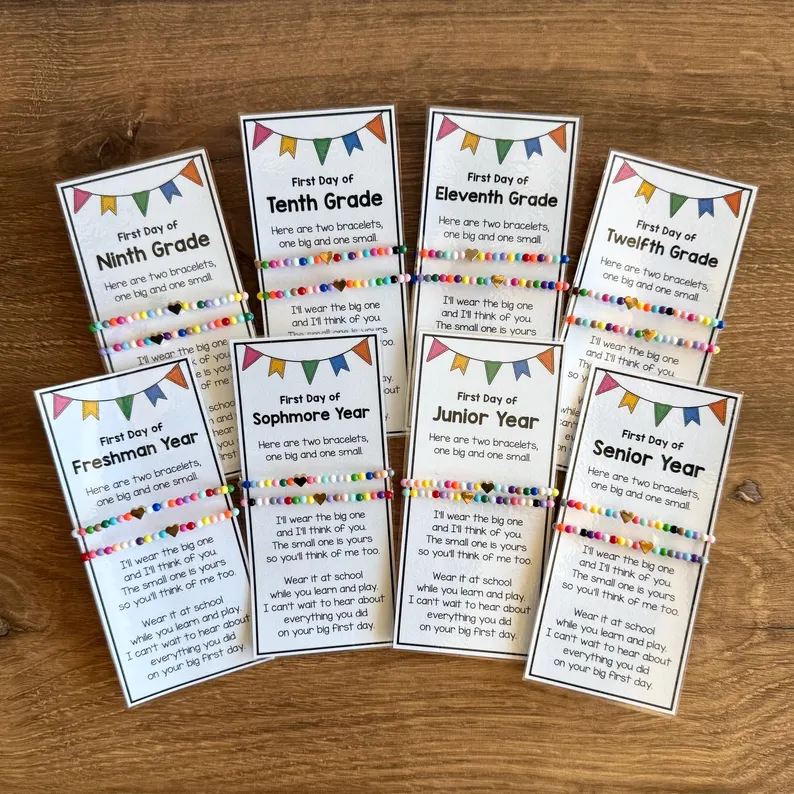 First Day of School Bracelets | Kids Keepsake Gift, Back to School Reminder