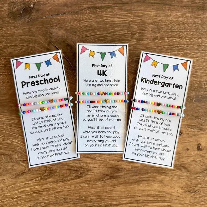 First Day of School Bracelets | Kids Keepsake Gift, Back to School Reminder